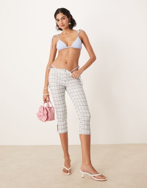 For Love & Lemons Bay co-ord in blue gingham - view 1
