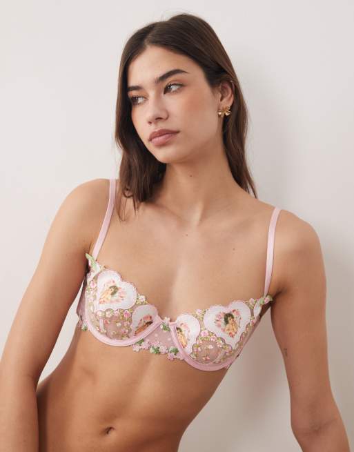 For Love & Lemons - Cherub Love - Lyserødt BH med bøjle - Del af sæt, 4 af 4