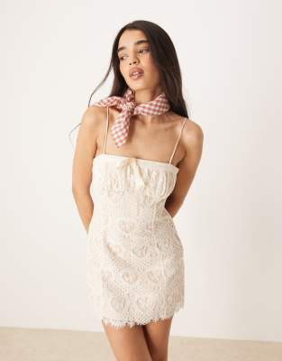 For Love & Lemons - Claire - Minikleid in Cremeweiß-Neutral