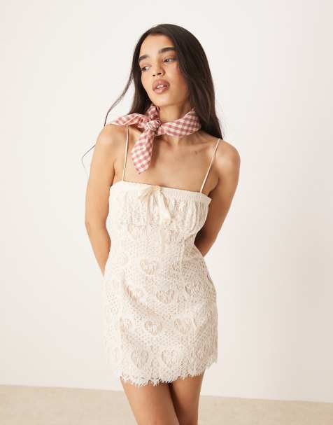For Love & Lemons - Claire - Robe courte - Crème - view 1