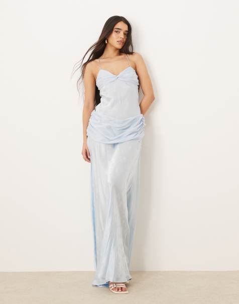 For Love & Lemons Daisy gown in light blue 