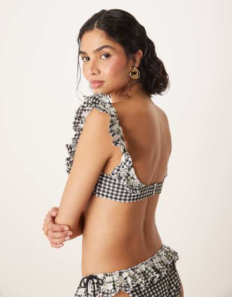 For Love & Lemons Daisy Lane set in mono gingham - view 1