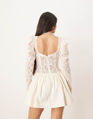 chinese dress ladies Eliana Midi Dress White Lace L main image 0