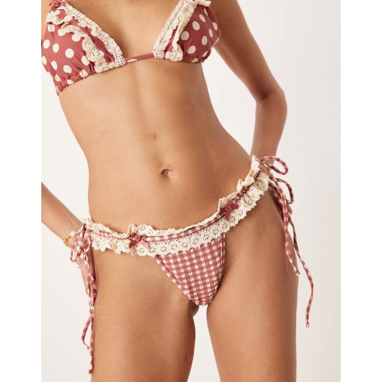 ★LOOPLOOP★Reversible Bikini★Gingham Cottage_Red★大人気★ ☆LOOPLOOP☆Reversible Bikini☆Gingham Cottage_Red☆大人気