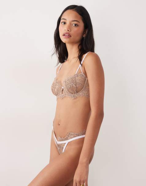 For Love & Lemons – Holly – Set in Schokobraun mit Bügel-BH und Hose - view 1