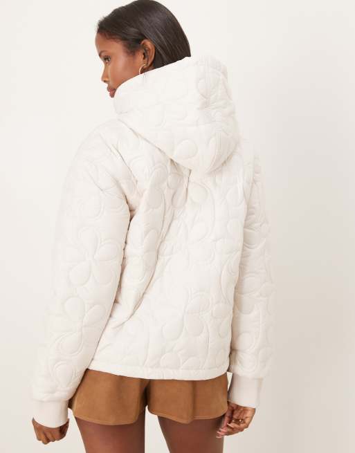 For Love & Lemons - Isabel - Doorgestikt pufferjack in crème, 4 van 4
