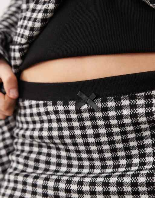 For Love & Lemons knit skort in black gingham plaid - part of a set, 5 of 5