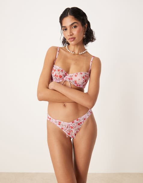 For Love & Lemons Lottie co-ord in pink floral - view 1