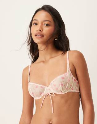 For Love & Lemons Lottie Underwire Bra In White