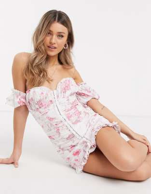 For Love Lemons Lovell Burnout Smocked Mini Dress In Rose Pink For Love And Lemons Nl