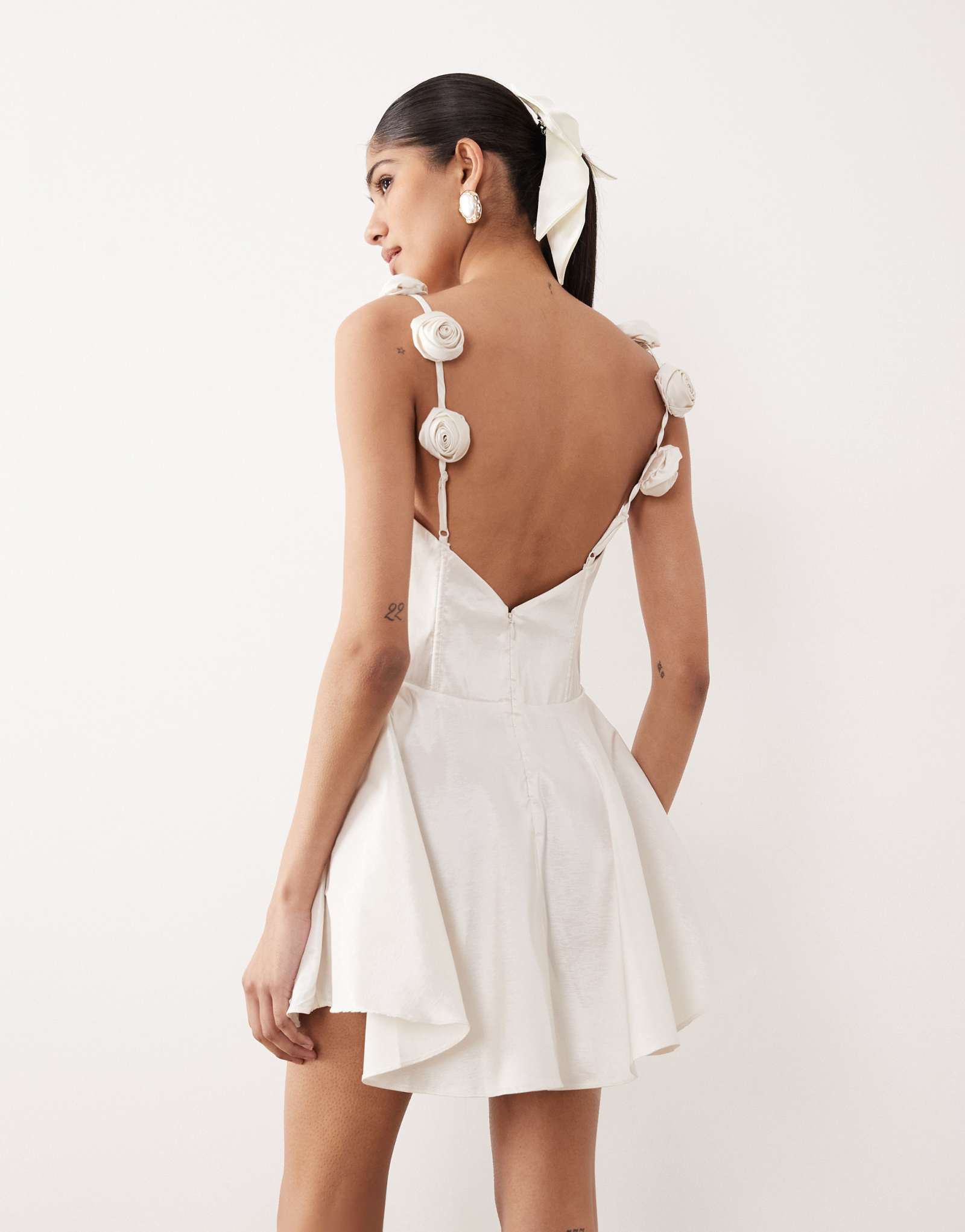 Свадебное мини-платье For Love &Lemons Orsa белого цвета