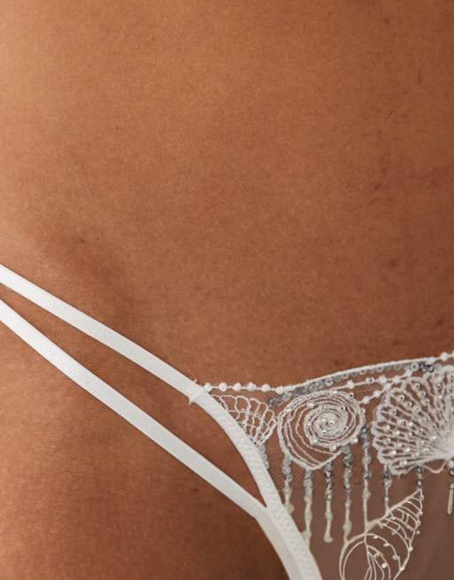 For Love & Lemons Pailletten-Muschel-String als Set in Silber, 3 von 4