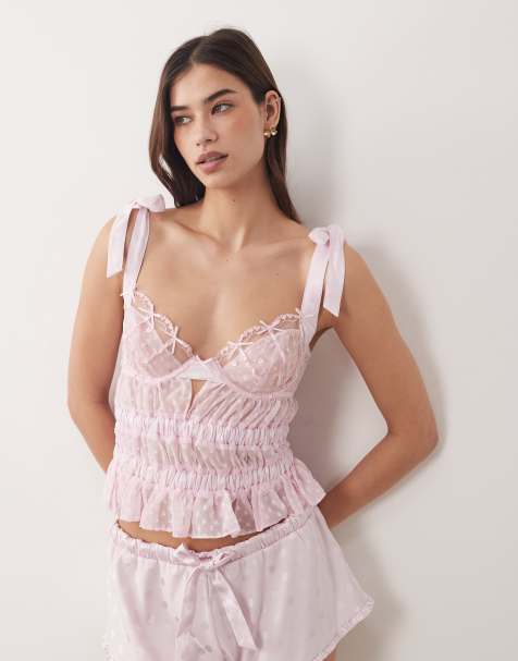For Love & Lemons – Rosa bustier med slitsar och hjärtan, del av set - view 1