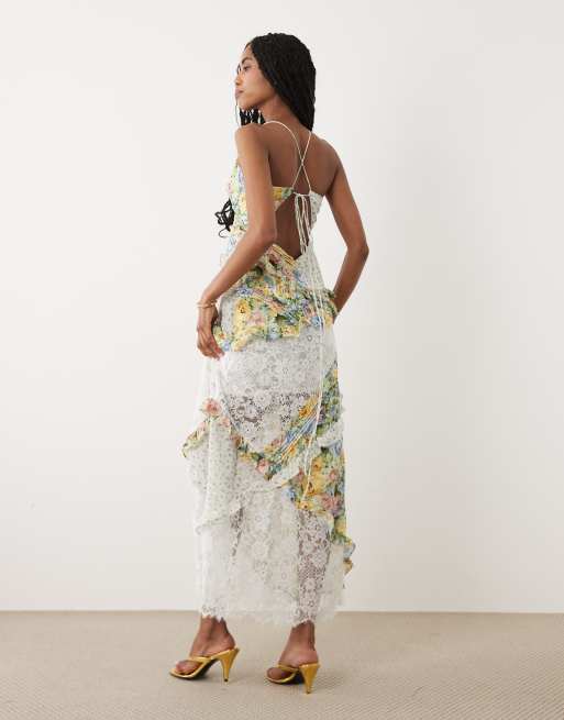 for love and lemons rosalyn maxi dress & at Free People in Pink, Size: S eye and hidden zip at back Rosalyn Maxi Dress by for