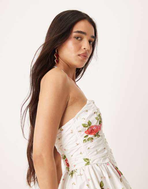 For Love & Lemons Rosebud corset mini dress in white | ASOS