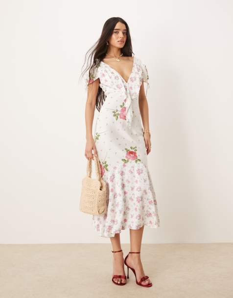 For Love & Lemons Rosebud midi dress in mixed floral