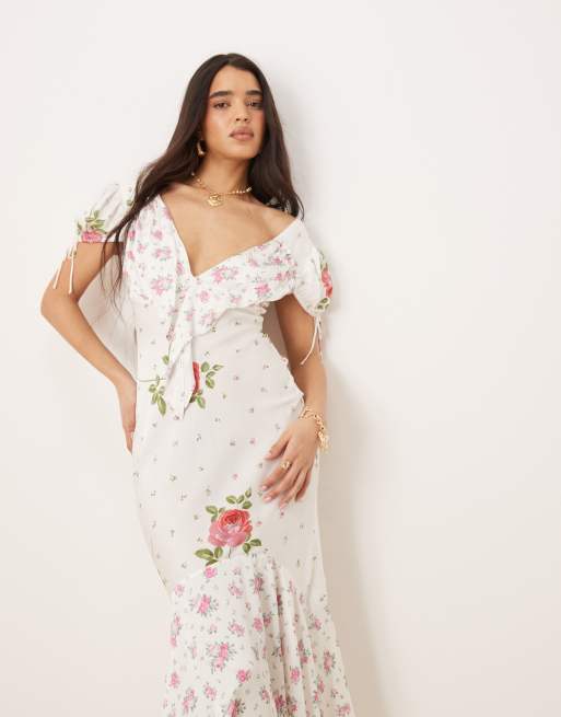 For Love & Lemons Rosebud midi dress in mixed floral | ASOS