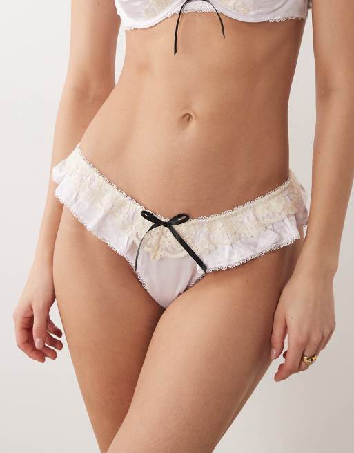 For Love & Lemons sweetheart ruffle thong in light pink - part of