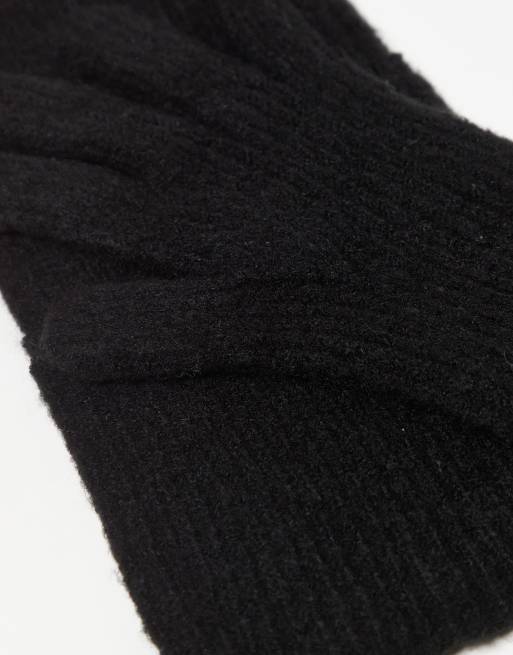 For Love & Lemons – Weiche, gerippte Strickhandschuhe in Schwarz&nbsp;, 2 von 3