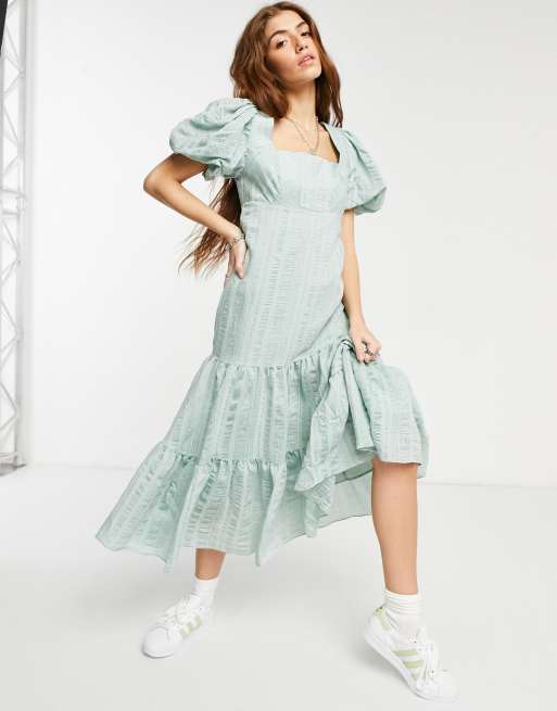 JAKE*S STUDIO WOMAN Midi-jurk in riblook in ecru online kopen | P&C