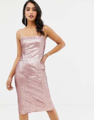 sequin cami midi dress