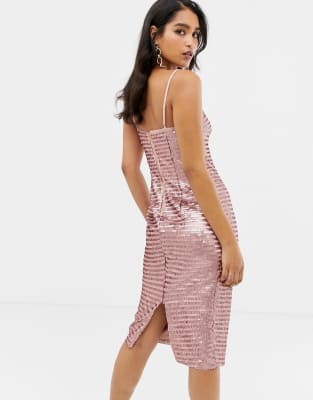 asos pink sparkly dress