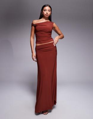 Forever New - Anschmiegsamer Maxirock in Rost, Kombiteil-Brown