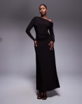 [Forever New] Forever New asymmetric midaxi dress in dark plum-Black 8 Plum