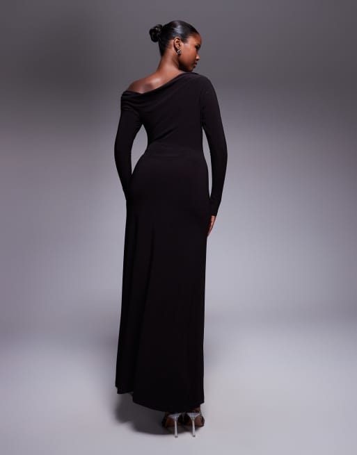 Forever New asymmetric midaxi dress in dark plum, 4 of 4