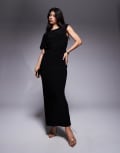 [Forever New] Forever New asymmetric open back jersey maxi dress in black 10 Black