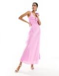 [Forever New] Forever New asymmetrical linen cut out maxi dress in pink 6 Pink