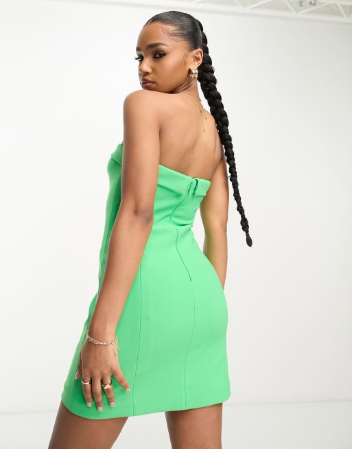 neon green dress oh polly Sheer Embellished Bodycon Mini Dress in Emerald - 12 main image 0