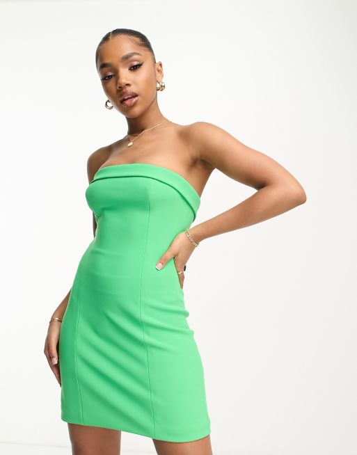 Green strapless 2025 mini dress