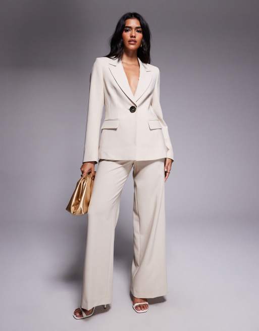 Forever New - Beige blazer med guldfarvede knapper - Del af sæt, 2 af 4