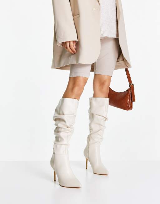 Forever New – Benvita slouchy knähöga stövlar