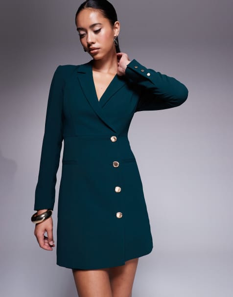 Forever New blazer mini dress in green moss - view 1