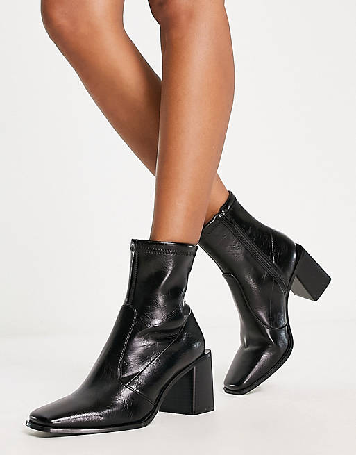 Forever New block ankle boots in black