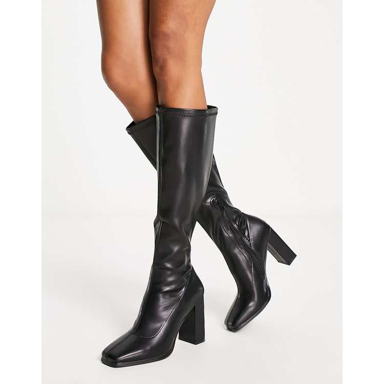 Forever New Bottes mi mollet talon Noir ASOS