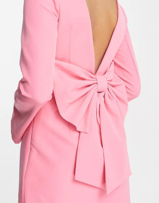 pink bow back dress