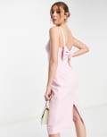 [Forever New] Forever New bow back split midi dress in pink 16 pink