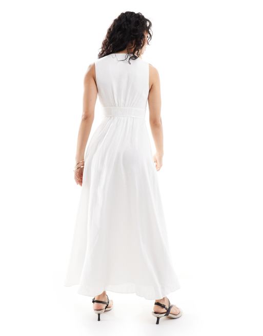 Forever New bow detail midaxi dress in ivory, 3 of 4