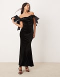 [Forever New] Forever New bow draped gown in black 12 Black