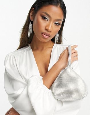 Forever New Bridal exclusive beaded pouch in faux-pearl crystal mix - ASOS Price Checker