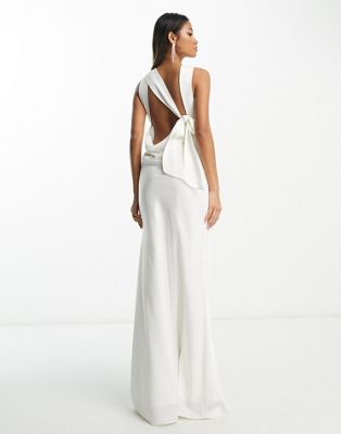Forever New Bridal exclusive high neck backless maxi dress in ivory