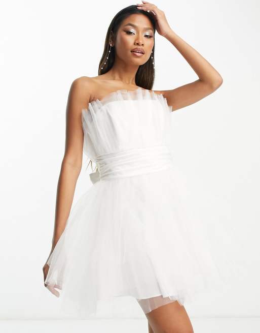 Forever New Bridal Exclusive – Usztywniana tiulowa sukienka mini w kolorze kości słoniowej
