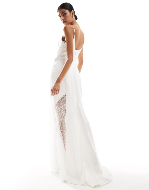 Forever New Bridal lace insert fitted maxi dress in ivory ASOS