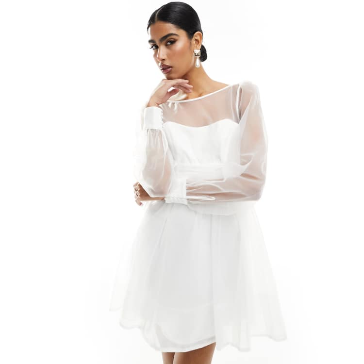 open lace back dress Bon Bon Tiered Organza Mini Dress White– Selfie Leslie