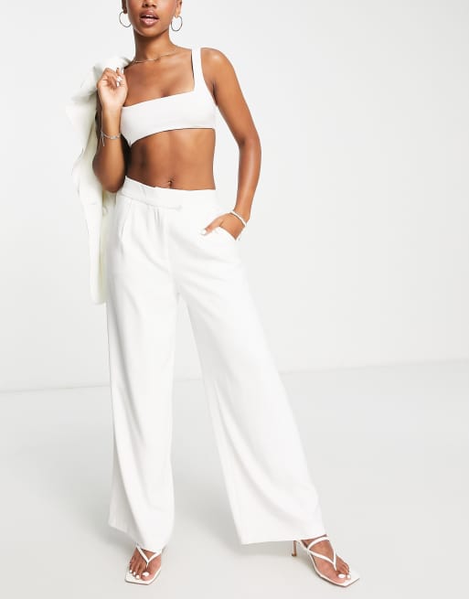 Forever New – Bridal – Oversize-Anzughose in Elfenbeinweiß, Kombiteil