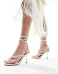 [Forever New] Forever New Bridal pearl strap heels in ivory-White 39 Ivory