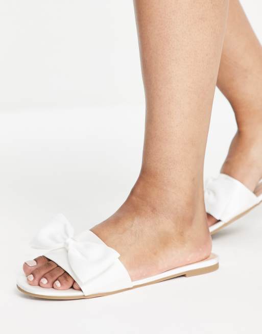 Forever New Bridal slides in ivory